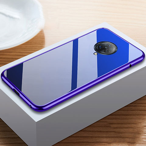 Custodia Lusso Alluminio Laterale Specchio 360 Gradi Cover M06 per Vivo Nex 3S Blu