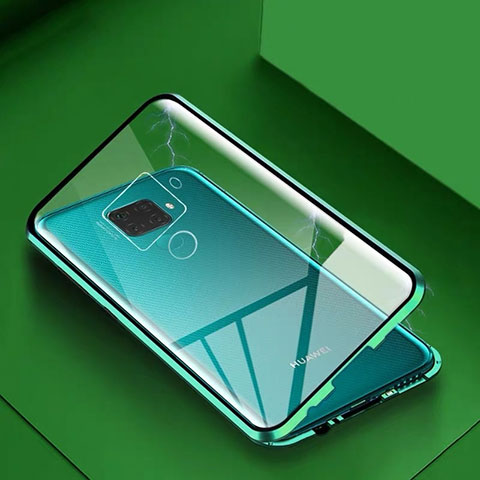 Custodia Lusso Alluminio Laterale Specchio 360 Gradi Cover M07 per Huawei Mate 30 Lite Verde