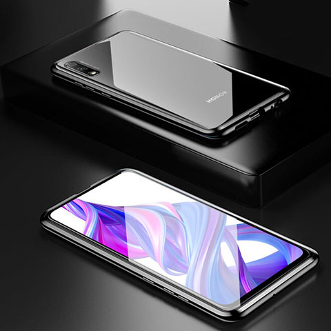 Custodia Lusso Alluminio Laterale Specchio 360 Gradi Cover M09 per Huawei P Smart Z (2019) Nero