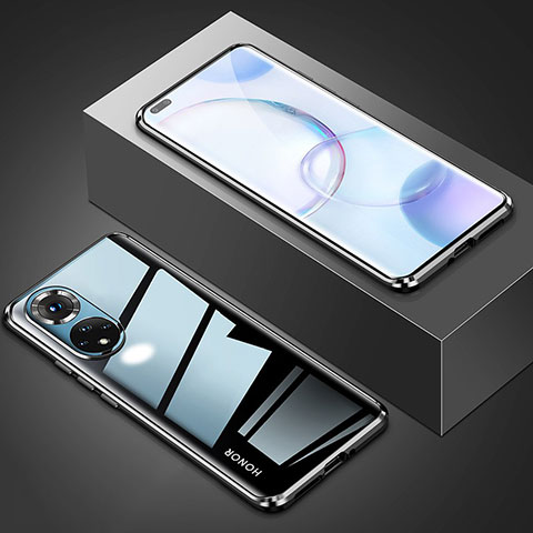 Custodia Lusso Alluminio Laterale Specchio 360 Gradi Cover P01 per Huawei Nova 9 Pro Nero