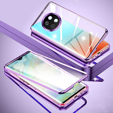 Custodia Lusso Alluminio Laterale Specchio 360 Gradi Cover P02 per Xiaomi Mi 10i 5G Viola