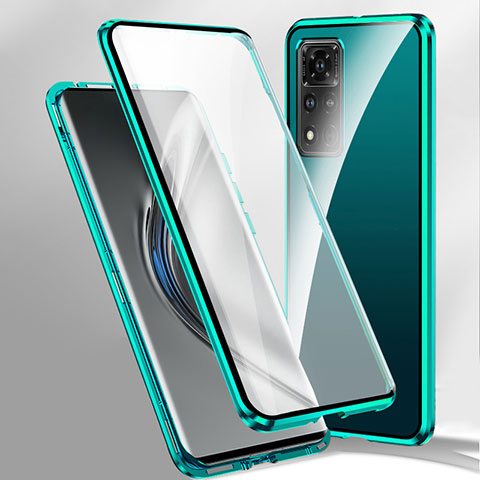 Custodia Lusso Alluminio Laterale Specchio 360 Gradi Cover P02 per Xiaomi Redmi Note 11 Pro+ Plus 5G Verde