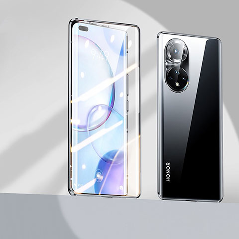 Custodia Lusso Alluminio Laterale Specchio 360 Gradi Cover P03 per Huawei Nova 9 Pro Nero