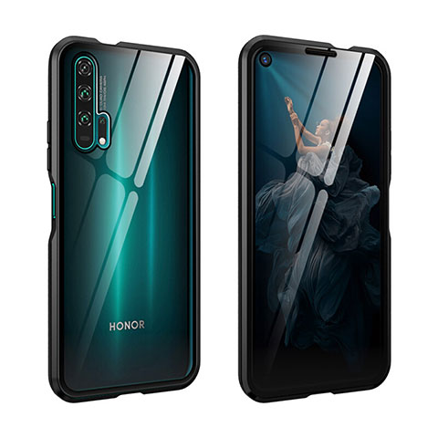 Custodia Lusso Alluminio Laterale Specchio 360 Gradi Cover per Huawei Honor 20 Pro Nero