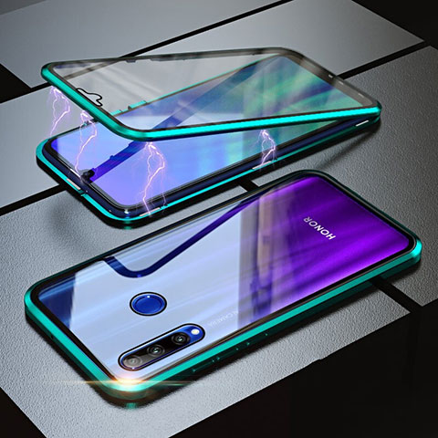 Custodia Lusso Alluminio Laterale Specchio 360 Gradi Cover per Huawei Honor 20i Verde