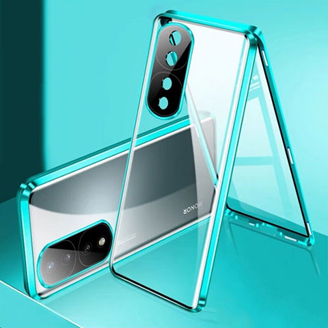 Custodia Lusso Alluminio Laterale Specchio 360 Gradi Cover per Huawei Honor 80 Pro 5G Verde