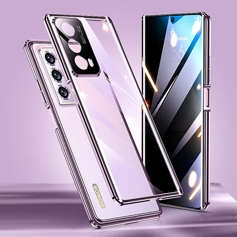 Custodia Lusso Alluminio Laterale Specchio 360 Gradi Cover per Huawei Honor Magic Vs2 5G Viola