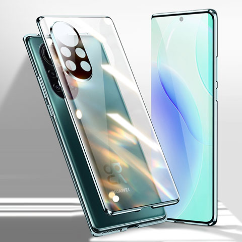 Custodia Lusso Alluminio Laterale Specchio 360 Gradi Cover per Huawei Nova 8 5G Verde