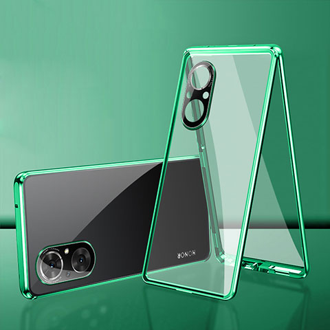 Custodia Lusso Alluminio Laterale Specchio 360 Gradi Cover per Huawei Nova 9 SE Oro