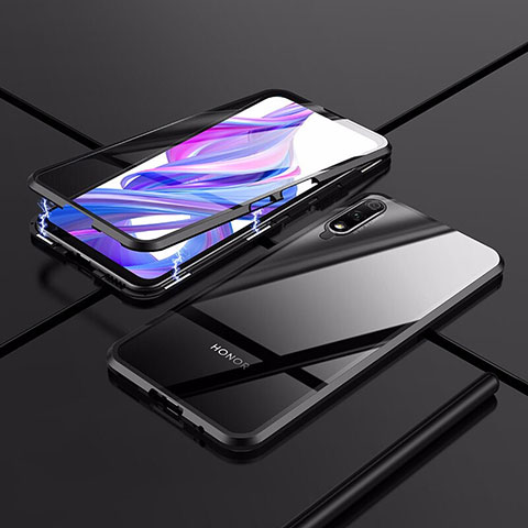 Custodia Lusso Alluminio Laterale Specchio 360 Gradi Cover per Huawei P Smart Z (2019) Nero