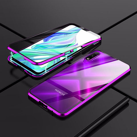 Custodia Lusso Alluminio Laterale Specchio 360 Gradi Cover per Huawei P Smart Z (2019) Viola