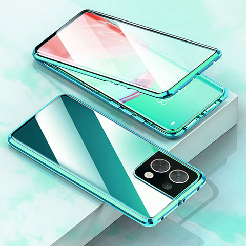 Custodia Lusso Alluminio Laterale Specchio 360 Gradi Cover per OnePlus Ace 2V 5G Verde