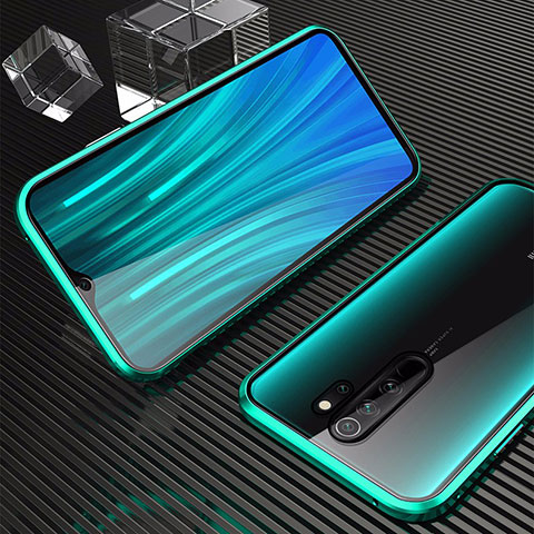 Custodia Lusso Alluminio Laterale Specchio 360 Gradi Cover per Oppo A11X Verde