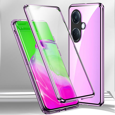 Custodia Lusso Alluminio Laterale Specchio 360 Gradi Cover per Oppo K11 5G Viola