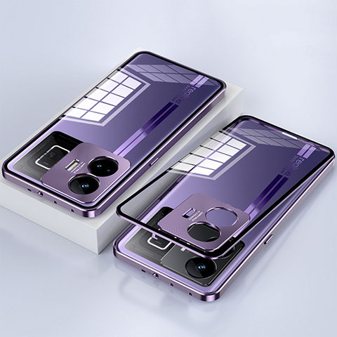 Custodia Lusso Alluminio Laterale Specchio 360 Gradi Cover per Realme GT Neo6 5G Viola