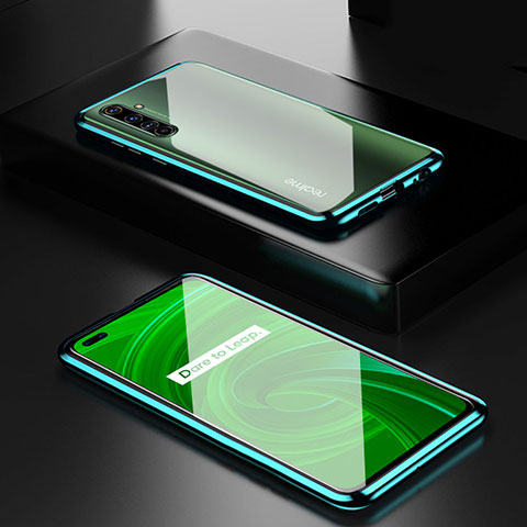 Custodia Lusso Alluminio Laterale Specchio 360 Gradi Cover per Realme X50 Pro 5G Verde