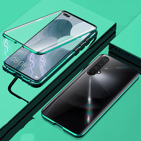 Custodia Lusso Alluminio Laterale Specchio 360 Gradi Cover per Realme X50t 5G Verde