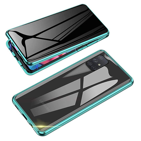Custodia Lusso Alluminio Laterale Specchio 360 Gradi Cover per Samsung Galaxy Note 10 Lite Verde