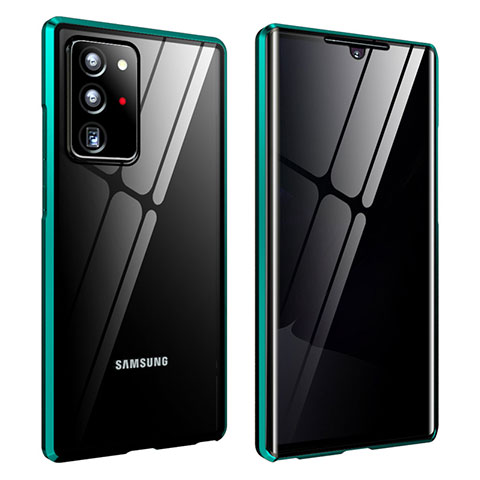 Custodia Lusso Alluminio Laterale Specchio 360 Gradi Cover per Samsung Galaxy Note 20 Ultra 5G Verde