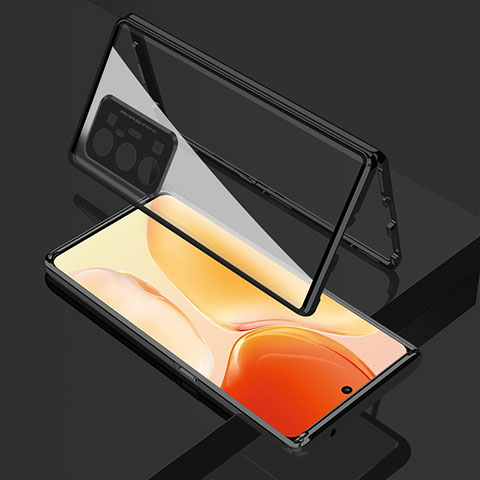 Custodia Lusso Alluminio Laterale Specchio 360 Gradi Cover per Vivo X70 Pro+ Plus 5G Nero