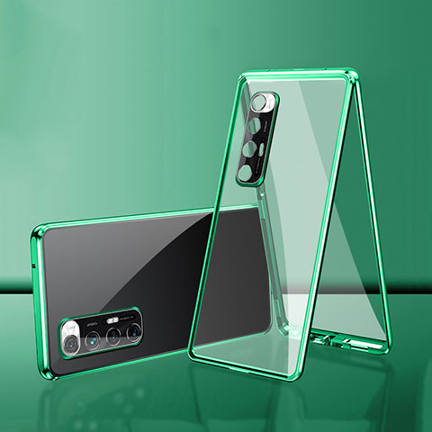 Custodia Lusso Alluminio Laterale Specchio 360 Gradi Cover per Xiaomi Mi 10S 5G Verde