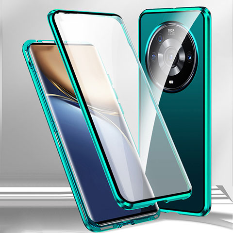 Custodia Lusso Alluminio Laterale Specchio 360 Gradi Cover per Xiaomi Mi 12S Ultra 5G Verde