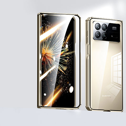 Custodia Lusso Alluminio Laterale Specchio 360 Gradi Cover per Xiaomi Mix Fold 3 5G Oro