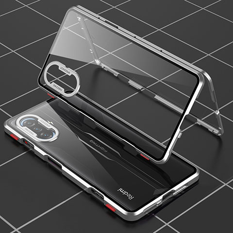 Custodia Lusso Alluminio Laterale Specchio 360 Gradi Cover per Xiaomi Poco F3 GT 5G Argento