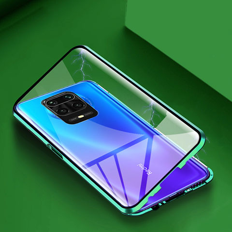 Custodia Lusso Alluminio Laterale Specchio 360 Gradi Cover per Xiaomi Poco M2 Pro Verde