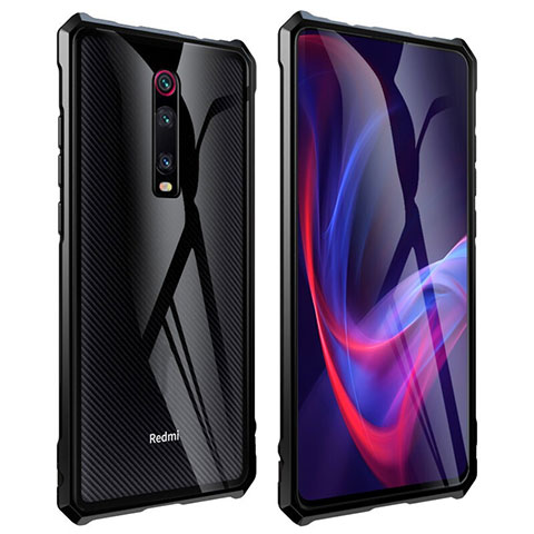 Custodia Lusso Alluminio Laterale Specchio 360 Gradi Cover T01 per Xiaomi Mi 9T Pro Nero