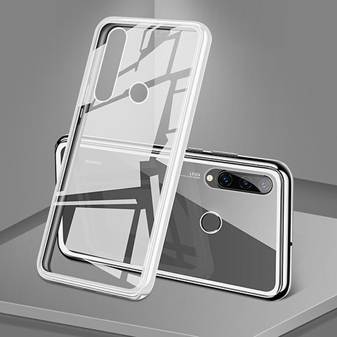 Custodia Lusso Alluminio Laterale Specchio 360 Gradi Cover T02 per Huawei Nova 4e Bianco