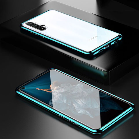 Custodia Lusso Alluminio Laterale Specchio 360 Gradi Cover T03 per Huawei Honor 20S Verde