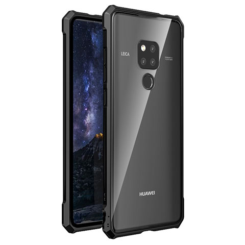 Custodia Lusso Alluminio Laterale Specchio 360 Gradi Cover T03 per Huawei Mate 20 X 5G Nero