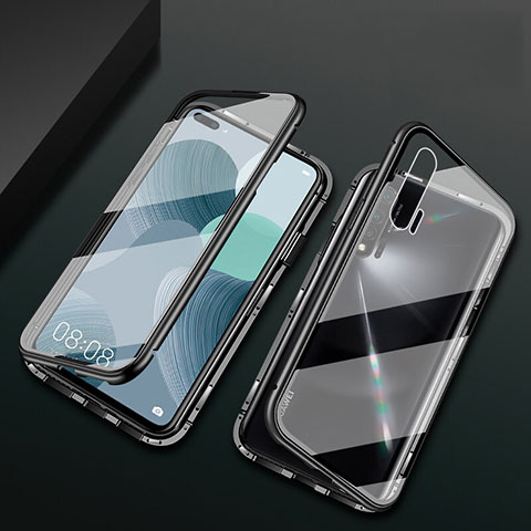 Custodia Lusso Alluminio Laterale Specchio 360 Gradi Cover T03 per Huawei Nova 6 5G Nero