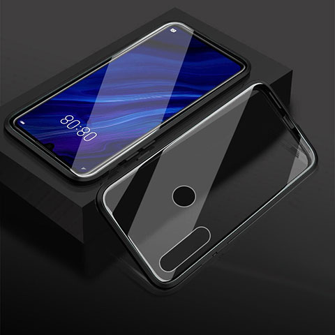 Custodia Lusso Alluminio Laterale Specchio 360 Gradi Cover T05 per Huawei Honor 10i Nero