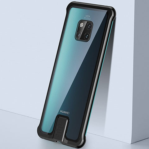 Custodia Lusso Alluminio Laterale Specchio 360 Gradi Cover T05 per Huawei Mate 20 Pro Nero