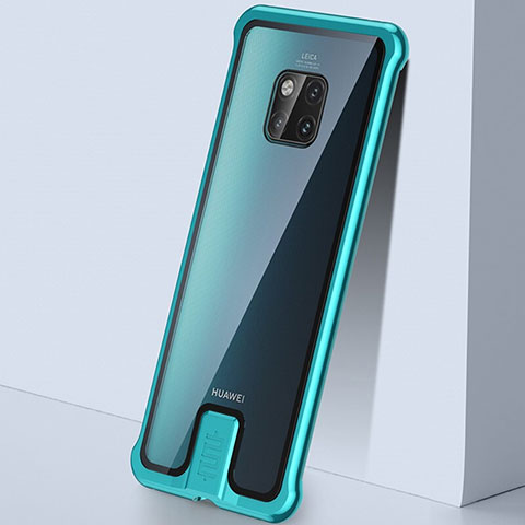 Custodia Lusso Alluminio Laterale Specchio 360 Gradi Cover T05 per Huawei Mate 20 Pro Verde