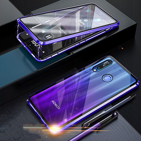 Custodia Lusso Alluminio Laterale Specchio 360 Gradi Cover T06 per Huawei Honor 10i Viola