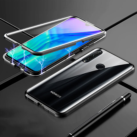 Custodia Lusso Alluminio Laterale Specchio 360 Gradi Cover T07 per Huawei Honor 10i Nero