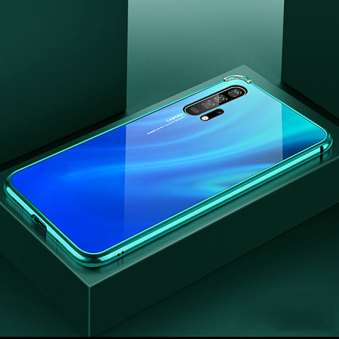 Custodia Lusso Alluminio Laterale Specchio 360 Gradi Cover T07 per Huawei Honor 20 Pro Verde