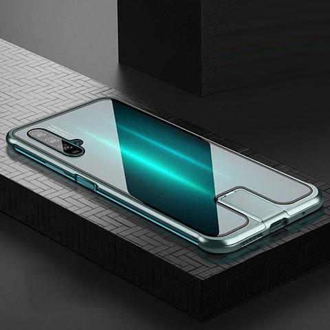 Custodia Lusso Alluminio Laterale Specchio 360 Gradi Cover T07 per Huawei Honor 20 Verde