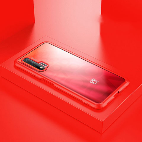 Custodia Lusso Alluminio Laterale Specchio 360 Gradi Cover T07 per Huawei Nova 6 Rosso