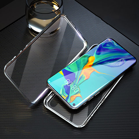 Custodia Lusso Alluminio Laterale Specchio 360 Gradi Cover T09 per Huawei Honor 20S Argento