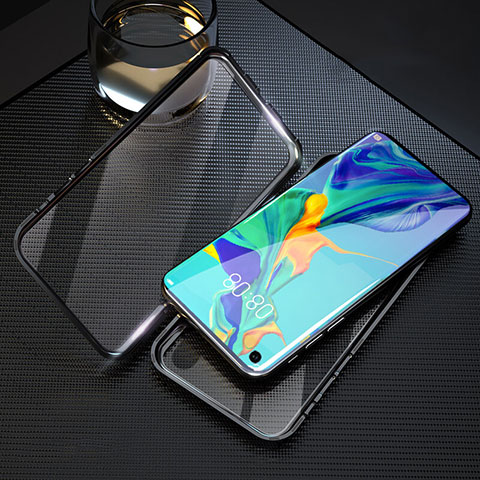 Custodia Lusso Alluminio Laterale Specchio 360 Gradi Cover T09 per Huawei Honor 20S Nero