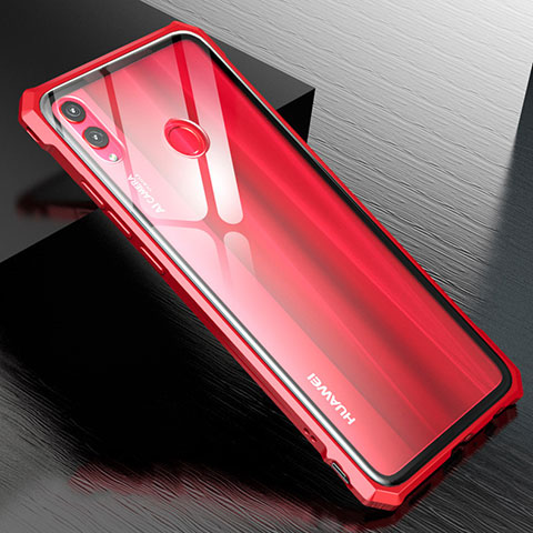 Custodia Lusso Alluminio Laterale Specchio Cover M01 per Huawei Honor V10 Lite Rosso