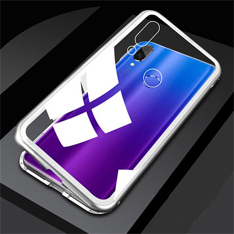 Custodia Lusso Alluminio Laterale Specchio Cover M01 per Huawei P Smart (2019) Argento