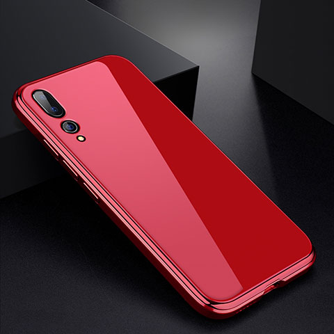 Custodia Lusso Alluminio Laterale Specchio Cover M01 per Huawei P20 Pro Rosso