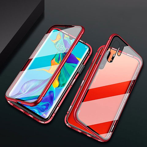 Custodia Lusso Alluminio Laterale Specchio Cover M02 per Huawei P30 Pro Rosso