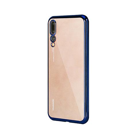 Custodia Lusso Alluminio Laterale Specchio Cover M04 per Huawei P20 Pro Blu