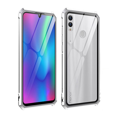 Custodia Lusso Alluminio Laterale Specchio Cover per Huawei Honor 10 Lite Argento